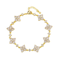 Four-Leaf Clover Zircon Bracelet