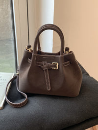 Velvet Luxe Bucket Bag - Suede with Pendant Accents