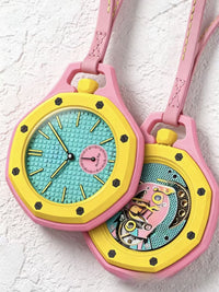 The Luxe Pop Icon — Flower-Dial Quartz Pocket Watch