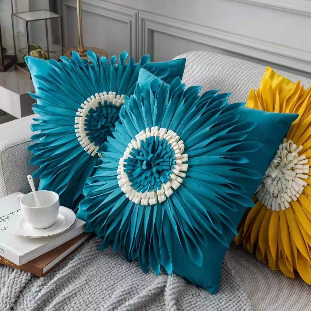 3D Flower Tufted Pillow