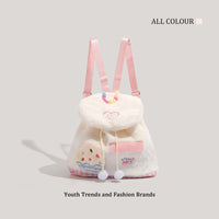 Plush Pom-Pom Backpack