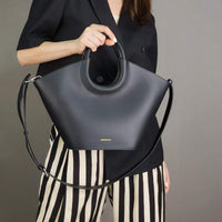 AriaLuxe French Maison Basket Tote - Cowhide Leather Vegetable Style