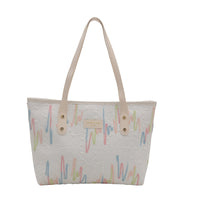 AriaLuxe Color Block Canvas Tote - Striped Large Capacity Shoulder Bag