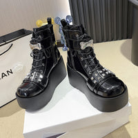 AriaLuxe Noir Elevated Platform Boots