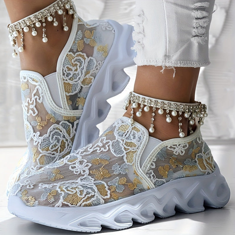Lumière Sequin Mesh Slip-On Sneakers