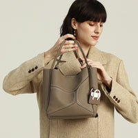 Large Capacity Crossbody Cowhide Tote Bag for Women