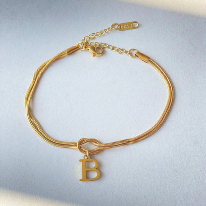 Initial Love Knot Bracelet