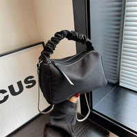 Noir Ruched Shoulder Bag