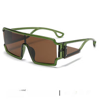 One-Piece Shield Sunglasses – Oversized Square Wraparound Frame