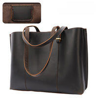 Retro Elegance First-Layer Cowhide Multi-Carry Tote Bag