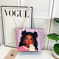 Classic Retro Printed Canvas Beach Bag