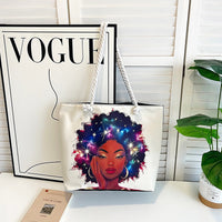 Classic Retro Printed Canvas Beach Bag