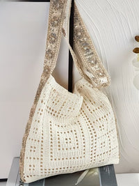 Casual Hollow-Out Woven Beach Bag