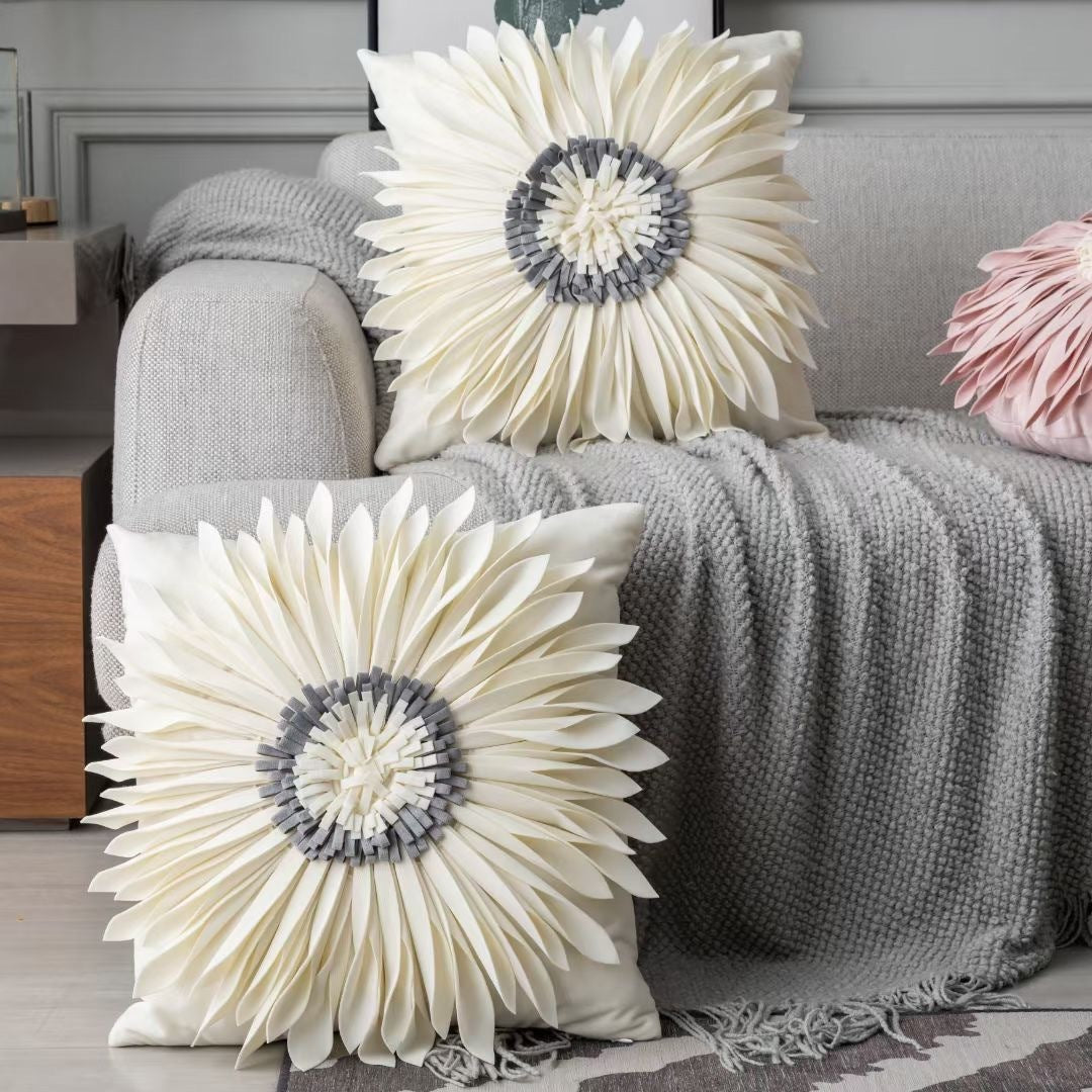 3D Flower Tufted Pillow