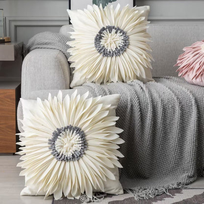 3D Flower Tufted Pillow