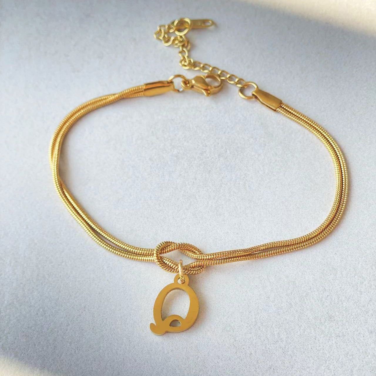 Initial Love Knot Bracelet